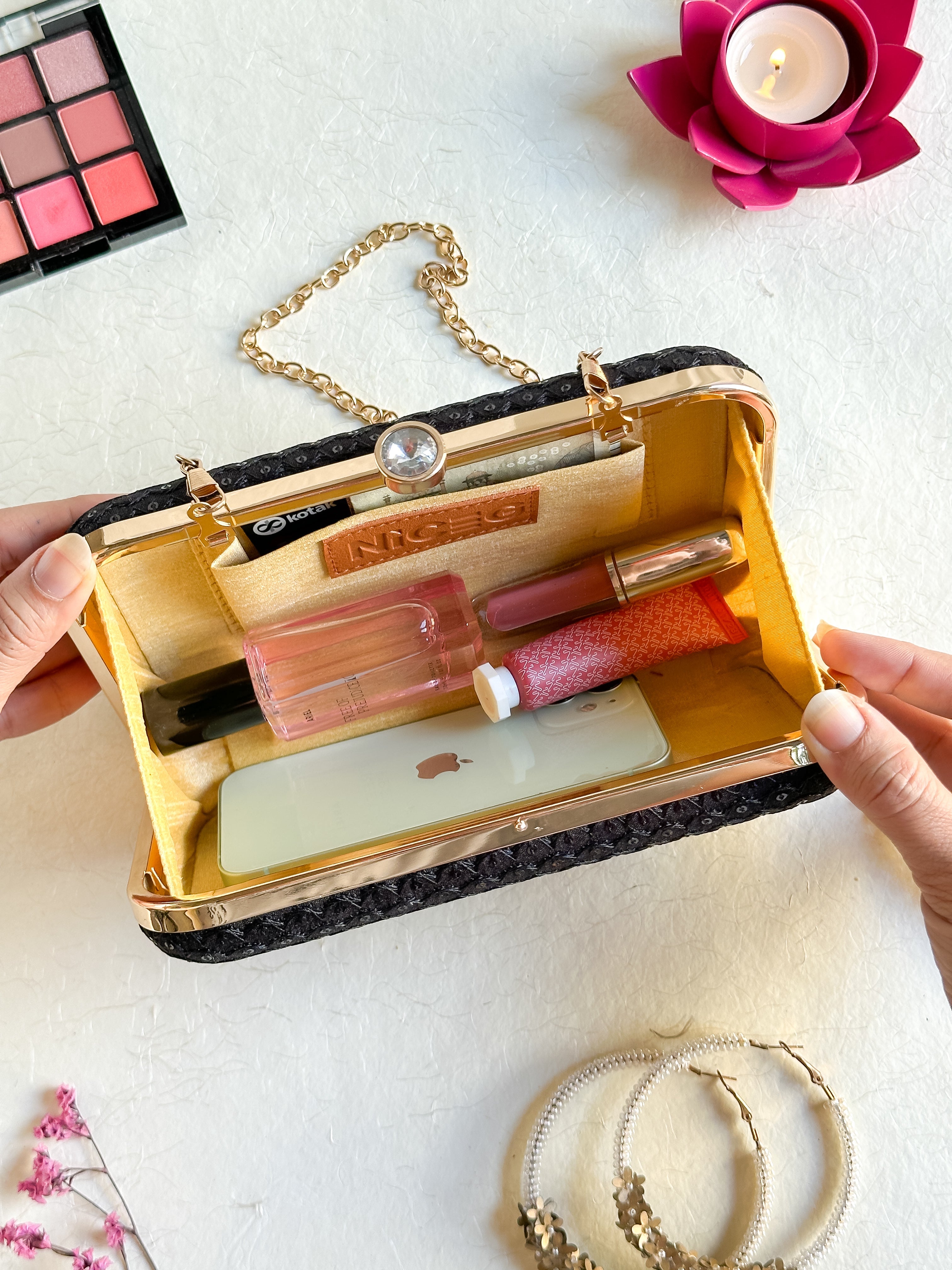 Nice-G Onyx Glow Clutch: The Perfect Midnight Elegance